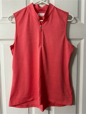 Sleeveless Half-Zip Coral Top Golf